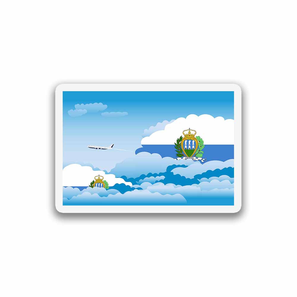 San Marino Airplane Day Clouds Sticker & Magnet