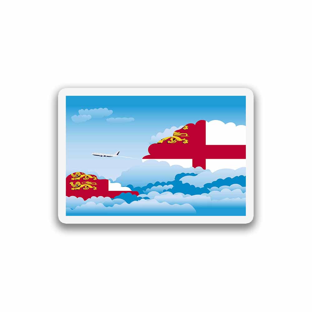 Sark Airplane Day Clouds Sticker & Magnet