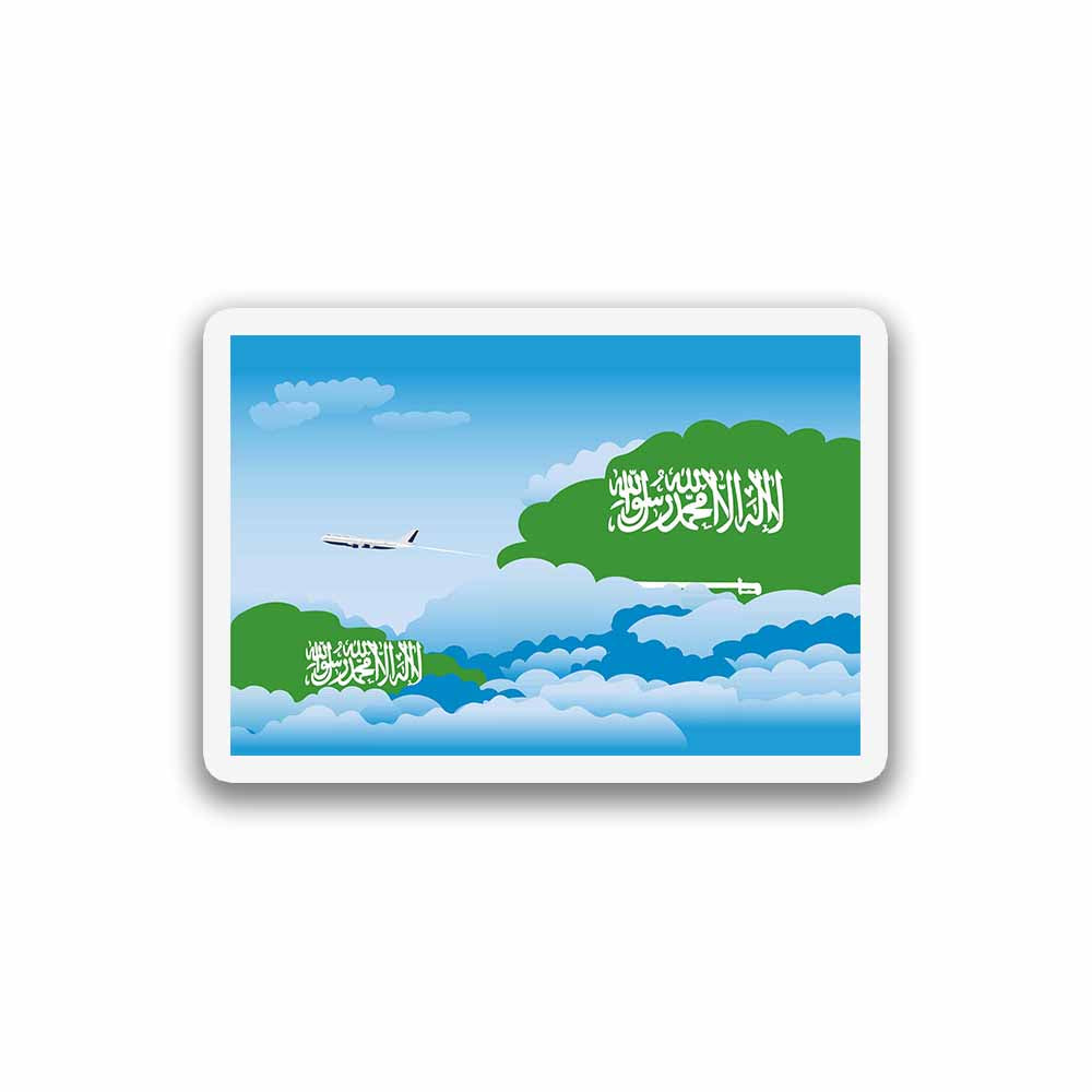 Saudi Arabia Airplane Day Clouds Sticker & Magnet
