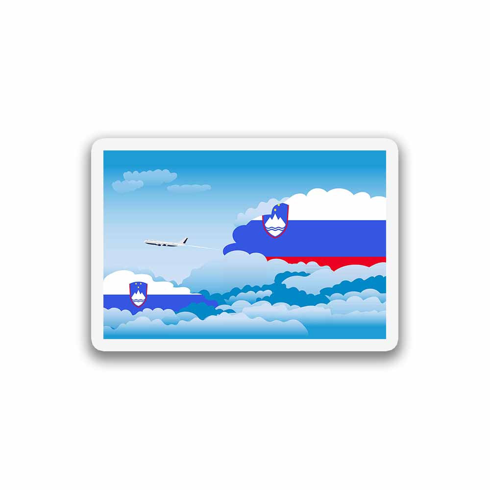 Slovenia Airplane Day Clouds Sticker & Magnet
