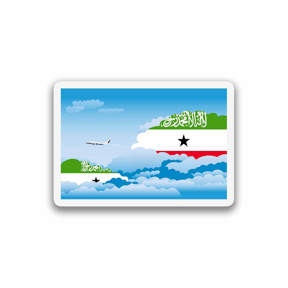 Somaliland Airplane Day Clouds Sticker & Magnet