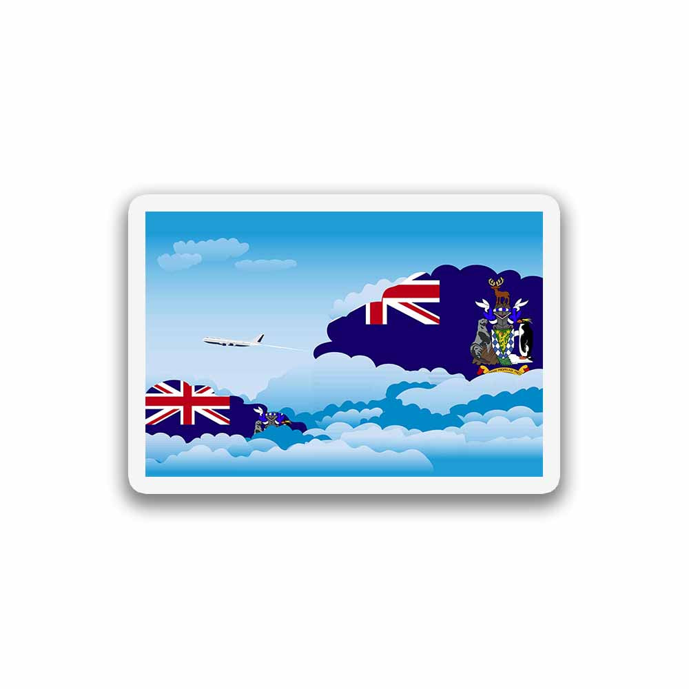 South Georgia and the South Sandwich Islands Airplane Day Clouds Sticker & Magnet