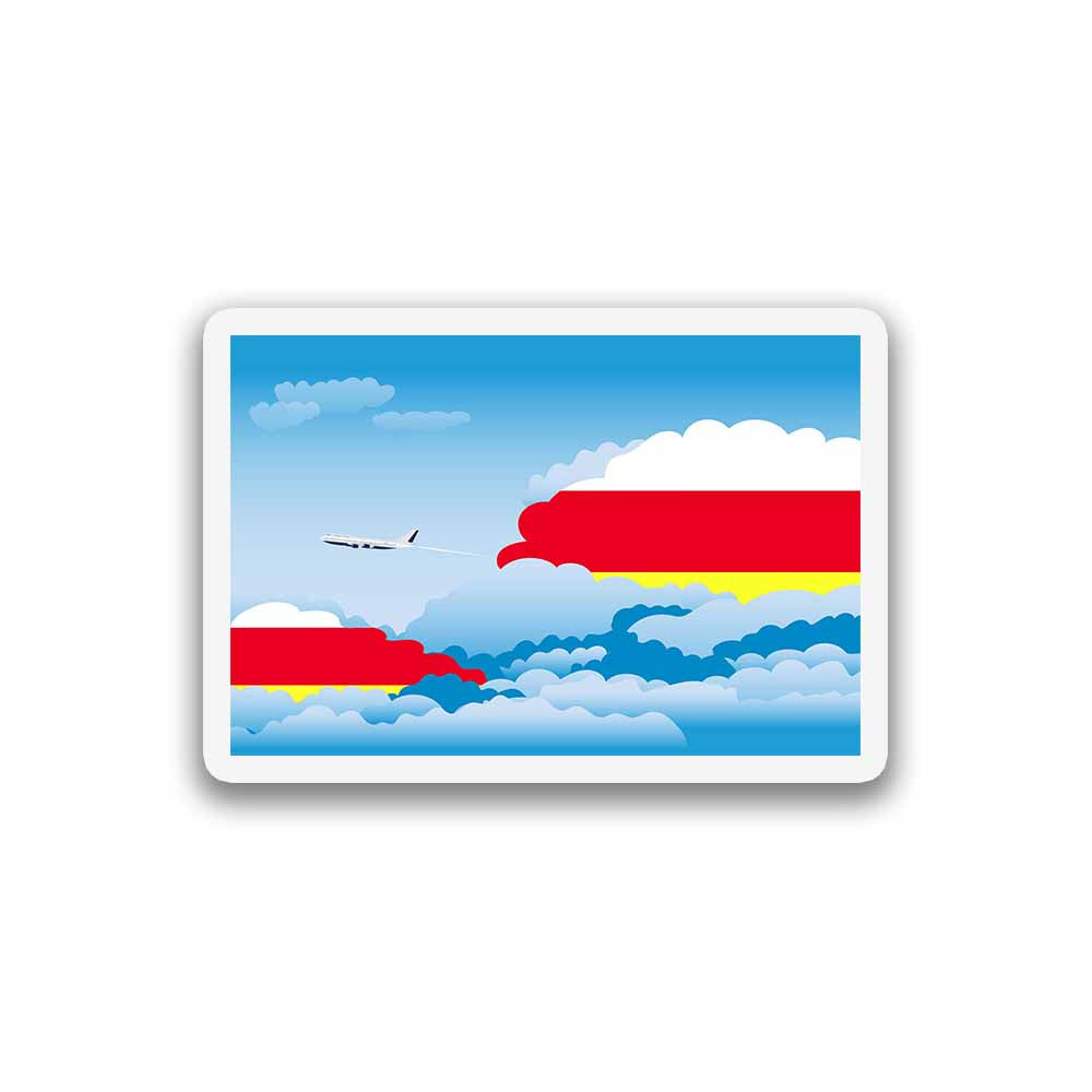 South Ossetia Airplane Day Clouds Sticker & Magnet