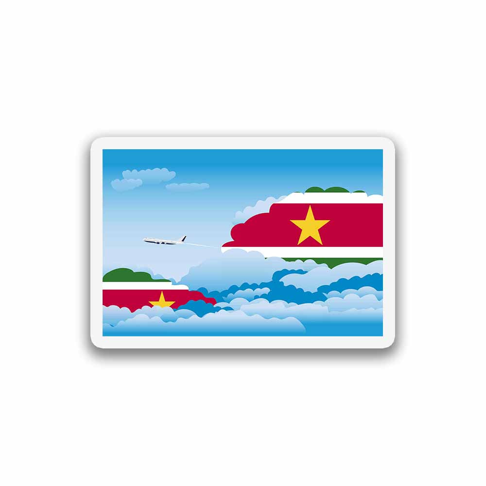 Suriname Airplane Day Clouds Sticker & Magnet