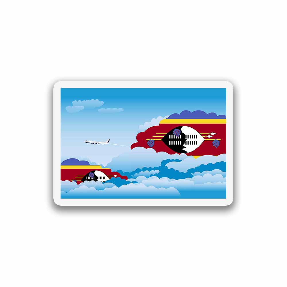 Swaziland Airplane Day Clouds Sticker & Magnet