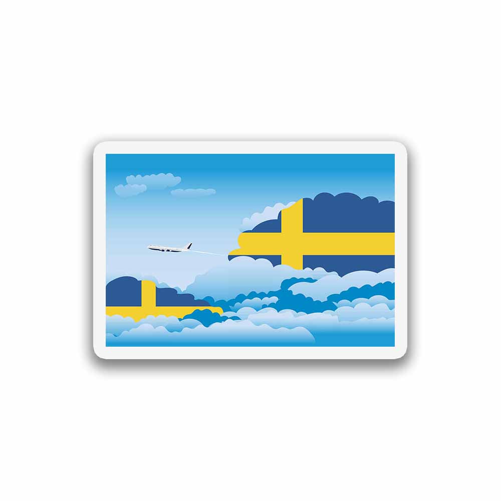 Sweden Airplane Day Clouds Sticker & Magnet
