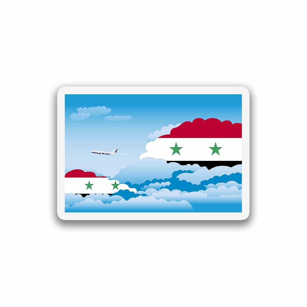 Syria Airplane Day Clouds Sticker & Magnet