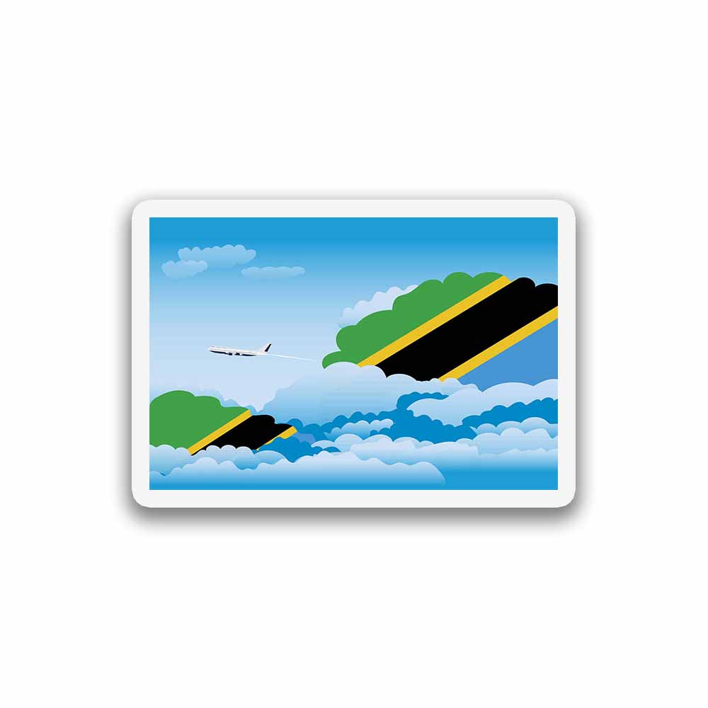 Tanzania Airplane Day Clouds Sticker & Magnet