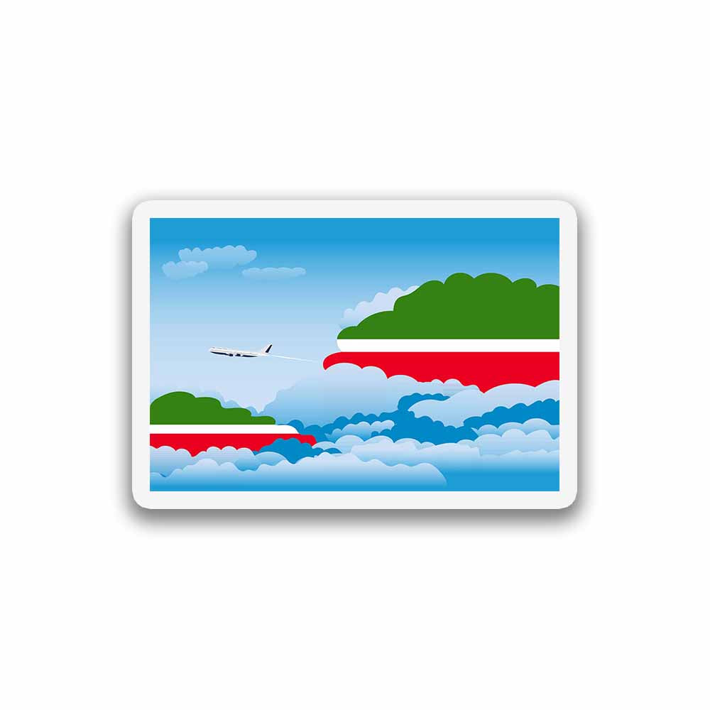 Tatarstan Airplane Day Clouds Sticker & Magnet