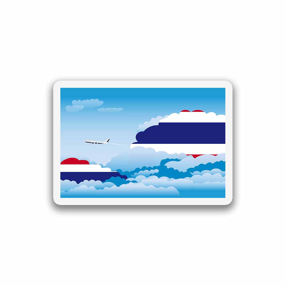 Thailand Airplane Day Clouds Sticker & Magnet