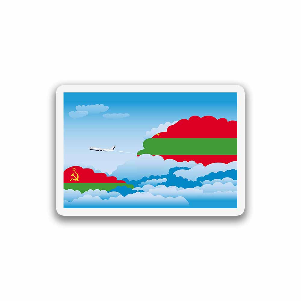 Transnistria Airplane Day Clouds Sticker & Magnet