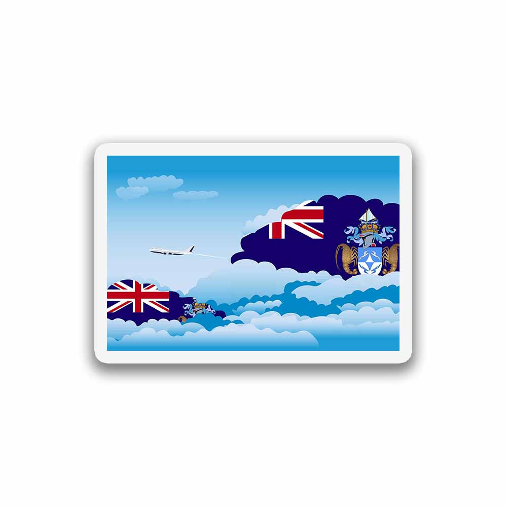 Tristan da Cunha Airplane Day Clouds Sticker & Magnet