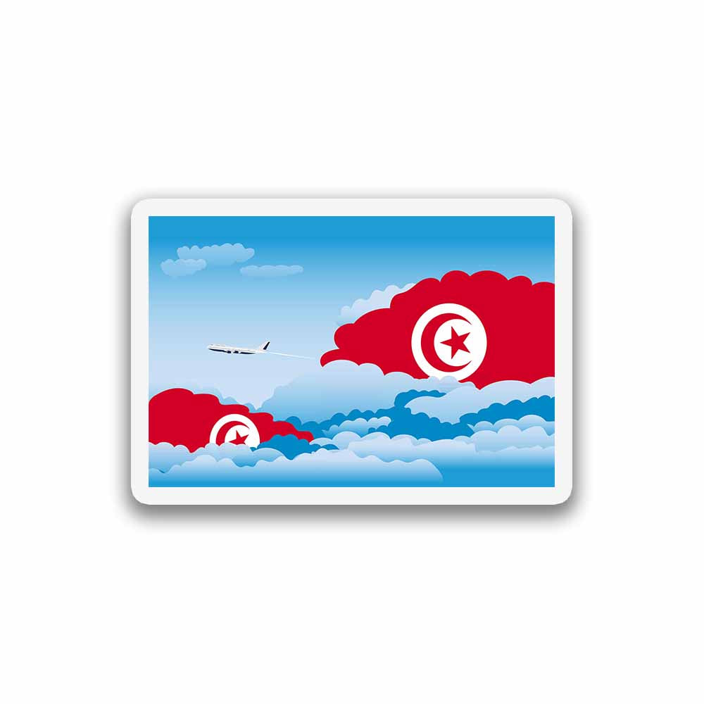 Tunisia Airplane Day Clouds Sticker & Magnet