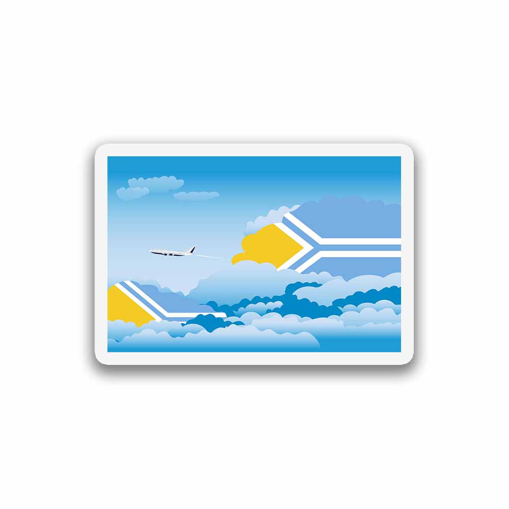 Tuva Airplane Day Clouds Sticker & Magnet