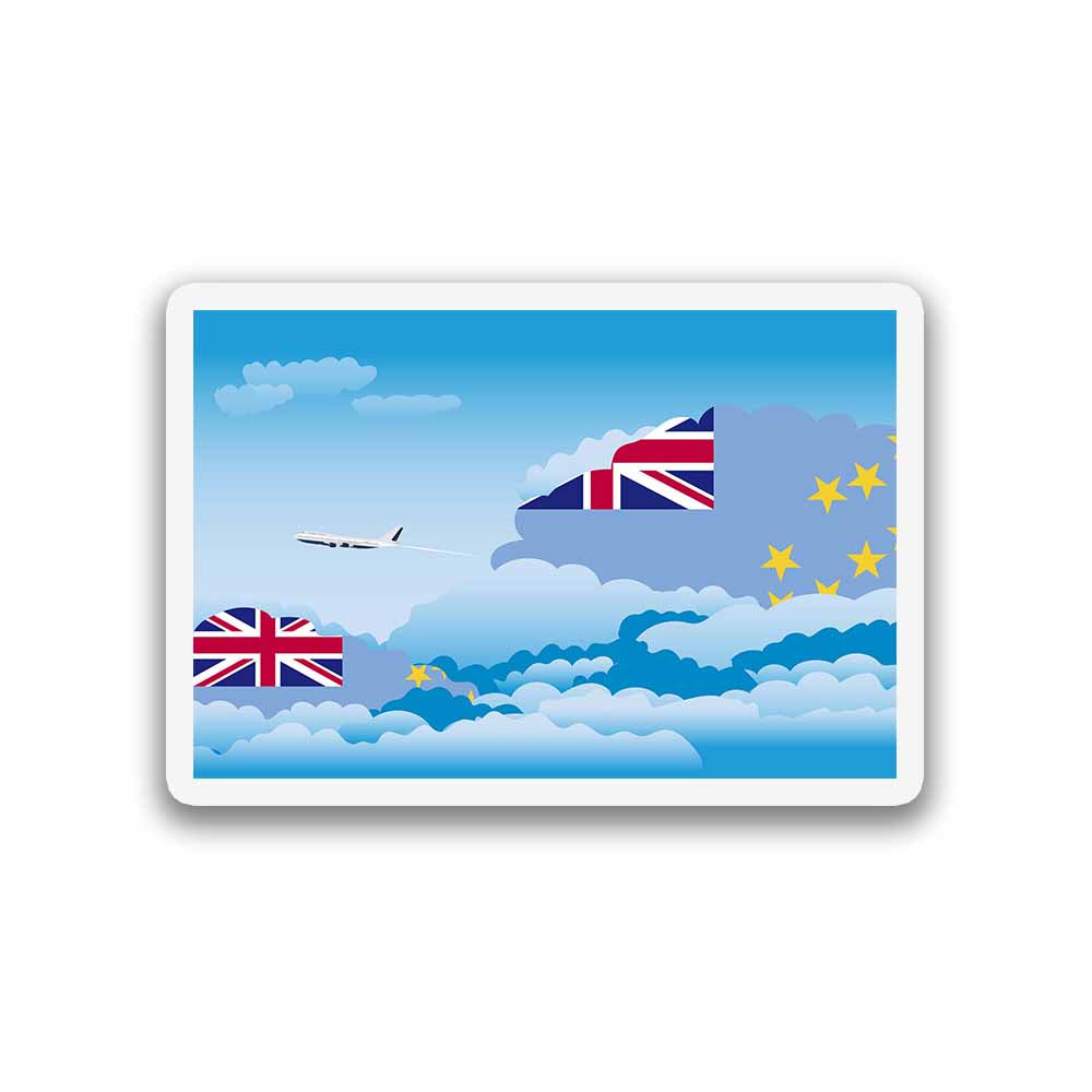 Tuvalu Airplane Day Clouds Sticker & Magnet