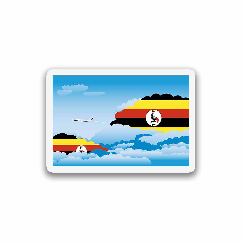 Uganda Airplane Day Clouds Sticker & Magnet