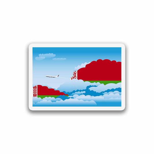 Belarus Airplane Day Clouds Sticker & Magnet