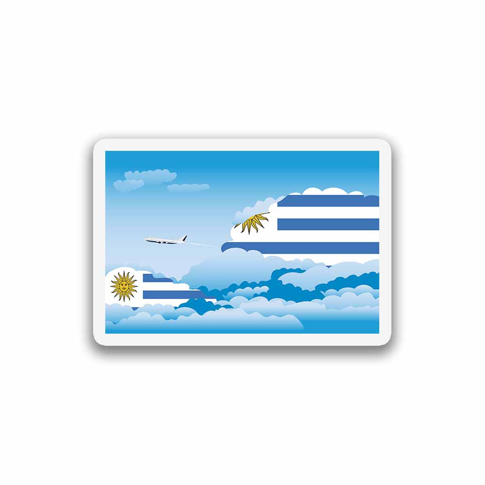 Uruguay Airplane Day Clouds Sticker & Magnet