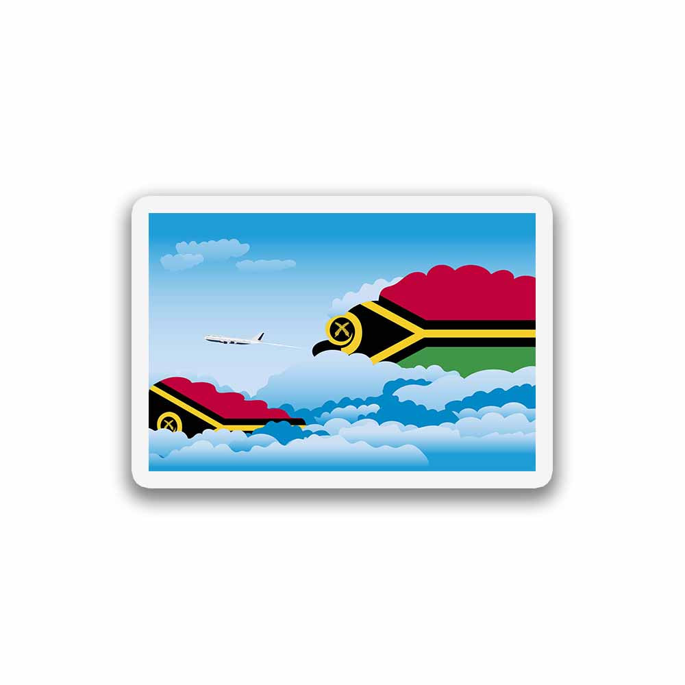 Vanuatu Airplane Day Clouds Sticker & Magnet