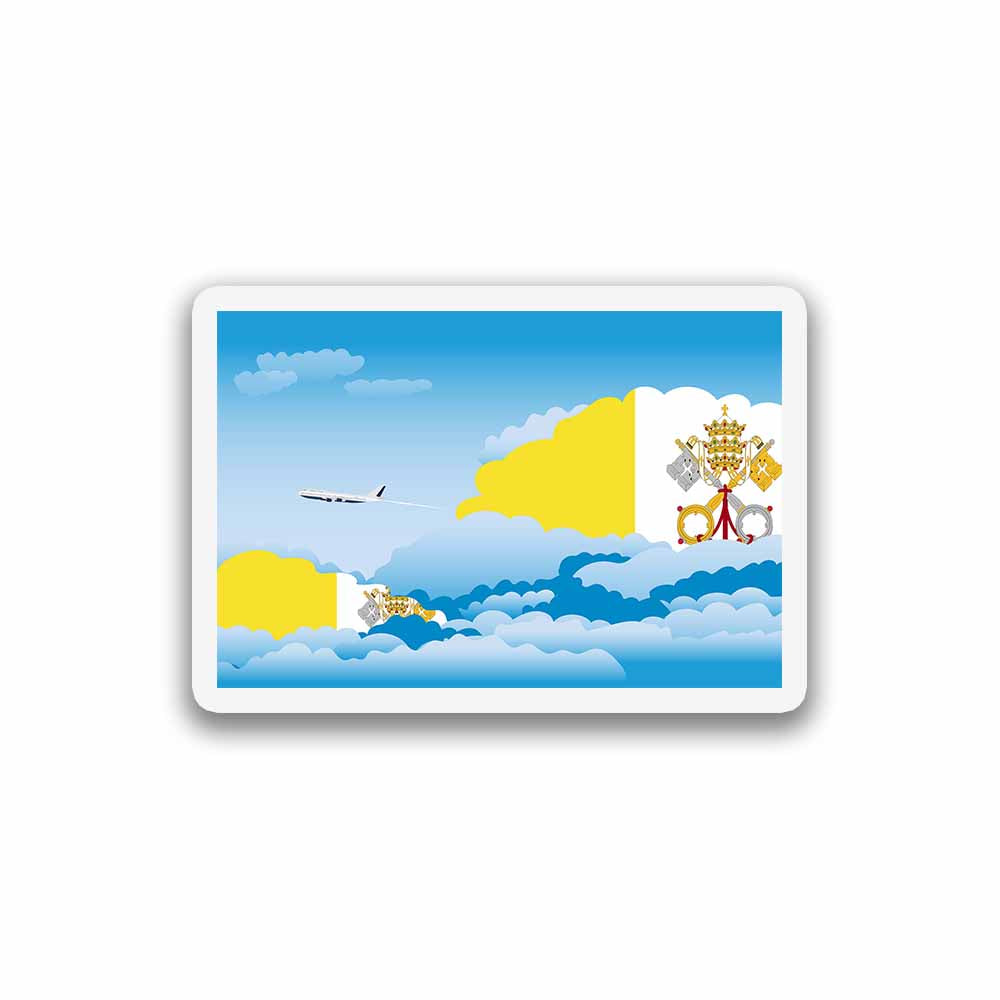 Vatican City  Holy See Airplane Day Clouds Sticker & Magnet
