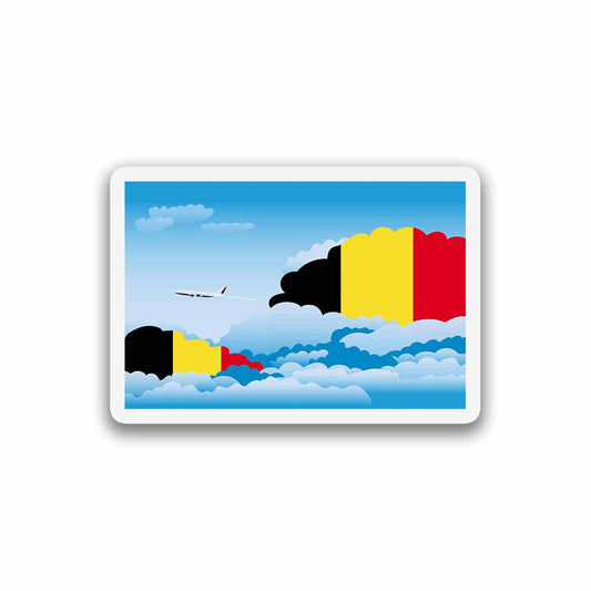 Belgium Airplane Day Clouds Sticker & Magnet