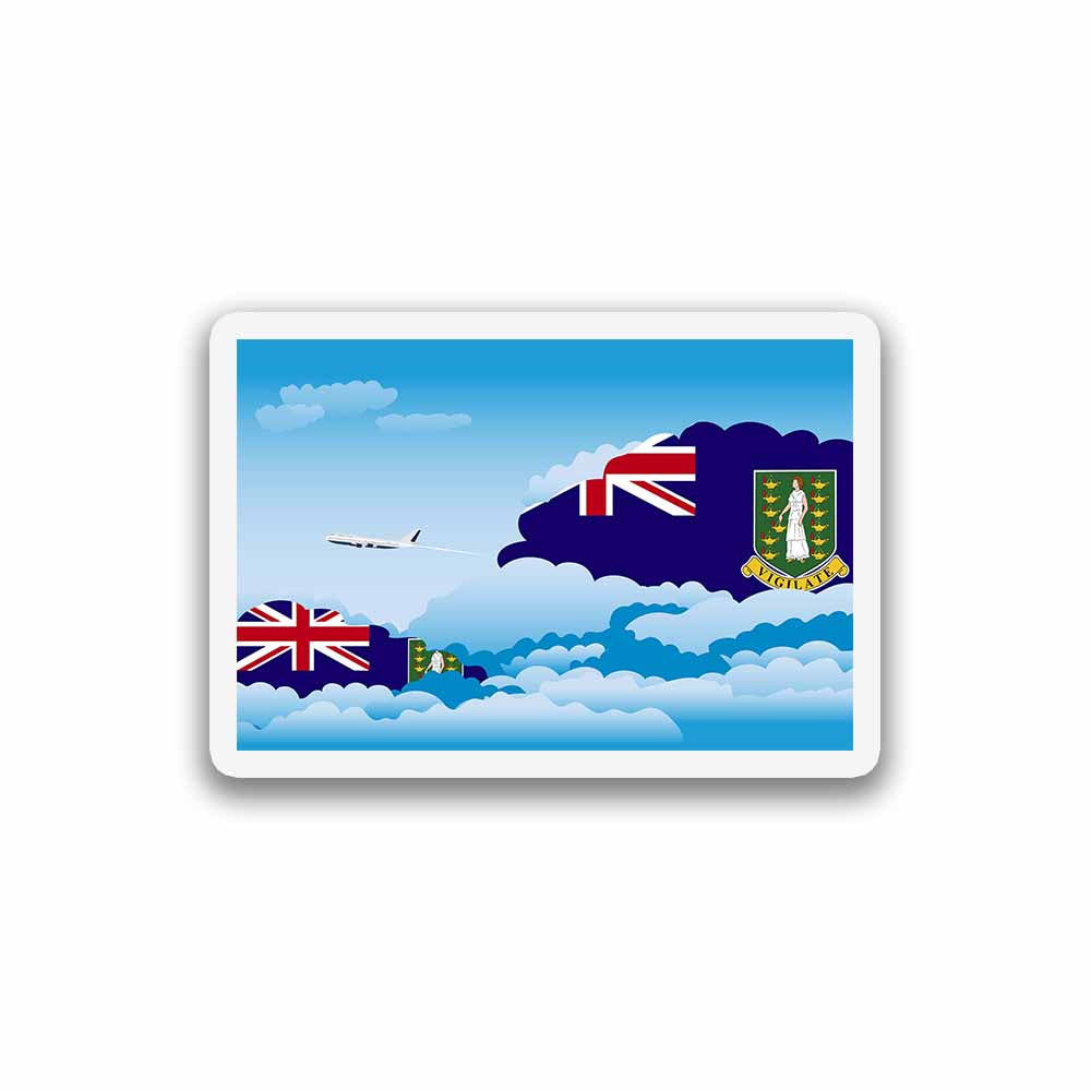 Virgin Islands  UK Airplane Day Clouds Sticker & Magnet