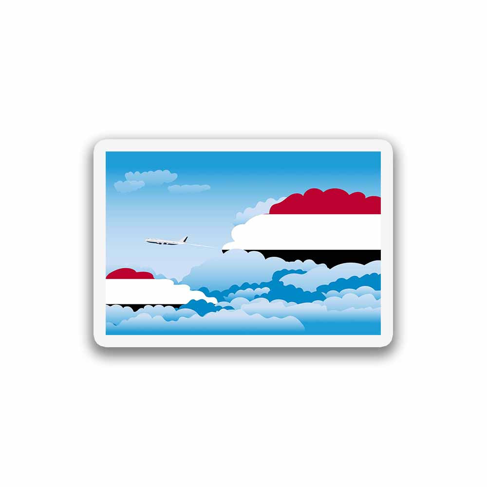 Yemen Airplane Day Clouds Sticker & Magnet