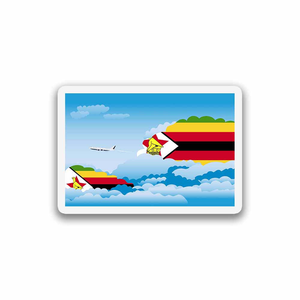 Zimbabwe Airplane Day Clouds Sticker & Magnet