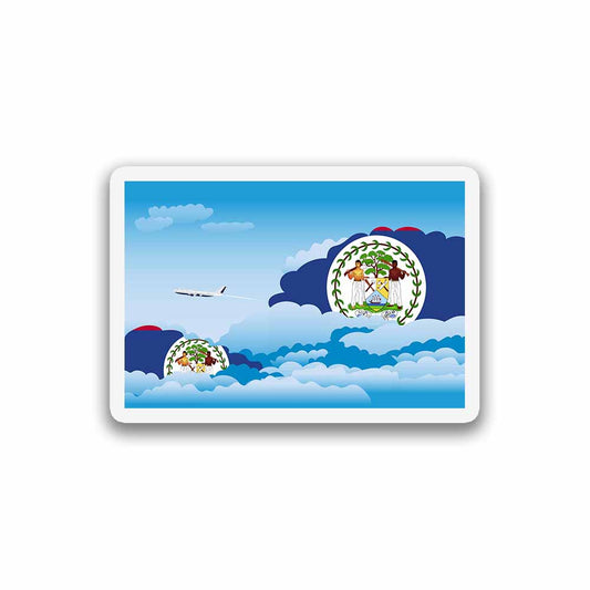 Belize Airplane Day Clouds Sticker & Magnet