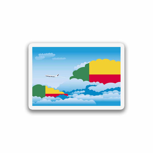 Benin Airplane Day Clouds Sticker & Magnet