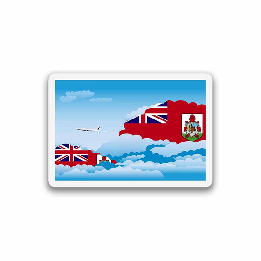 Bermuda Airplane Day Clouds Sticker & Magnet