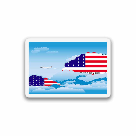 Bikini Atoll Airplane Day Clouds Sticker & Magnet