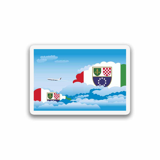 Bosnia and Herzegovina Airplane Day Clouds Sticker & Magnet