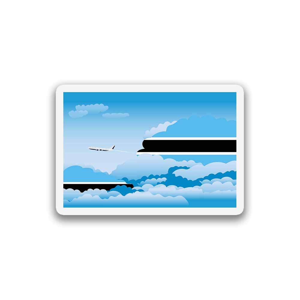 Botswana Airplane Day Clouds Sticker & Magnet