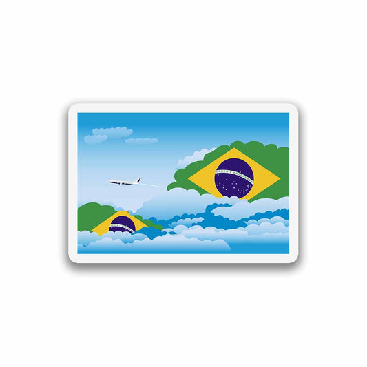 Brazil Airplane Day Clouds Sticker & Magnet