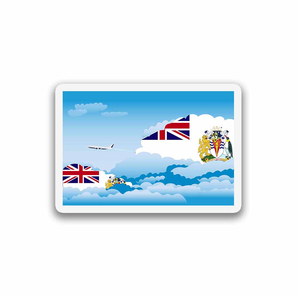 British Antarctic Territory Airplane Day Clouds Sticker & Magnet