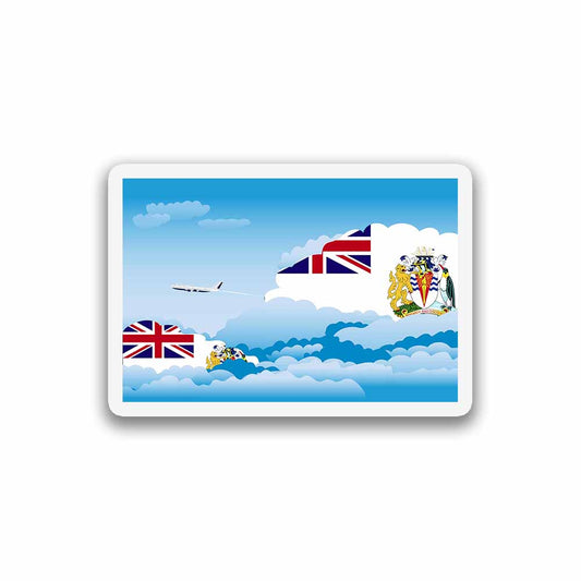 British Antarctic Territory Airplane Day Clouds Sticker & Magnet