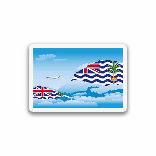 British Indian Ocean Territory Airplane Day Clouds Sticker & Magnet