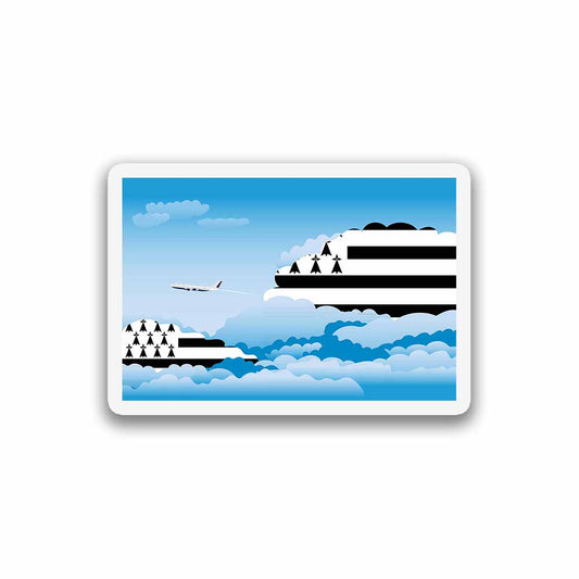 Brittany Airplane Day Clouds Sticker & Magnet