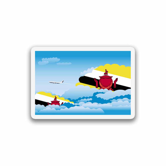 Brunei Airplane Day Clouds Sticker & Magnet