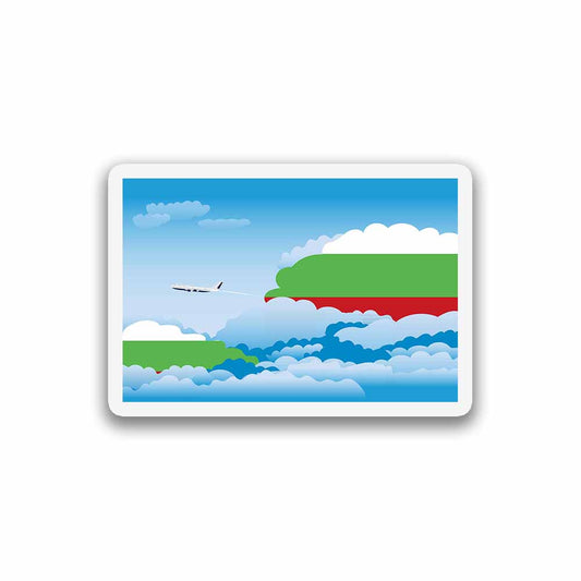 Bulgaria Airplane Day Clouds Sticker & Magnet