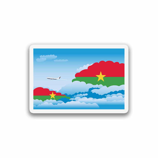 Burkina Faso Airplane Day Clouds Sticker & Magnet