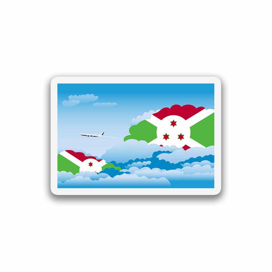 Burundi Airplane Day Clouds Sticker & Magnet