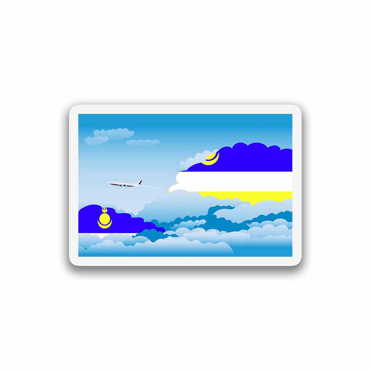 Buryatia Airplane Day Clouds Sticker & Magnet