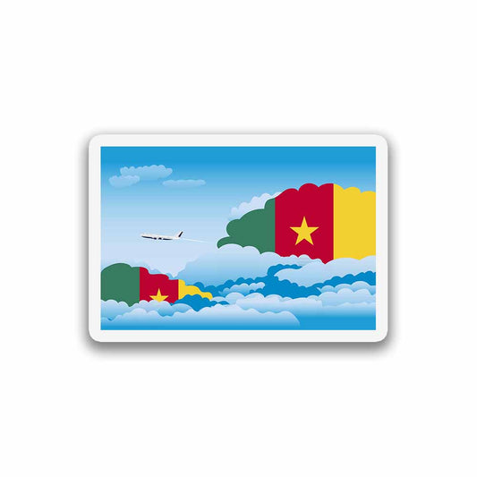Cameroon Airplane Day Clouds Sticker & Magnet