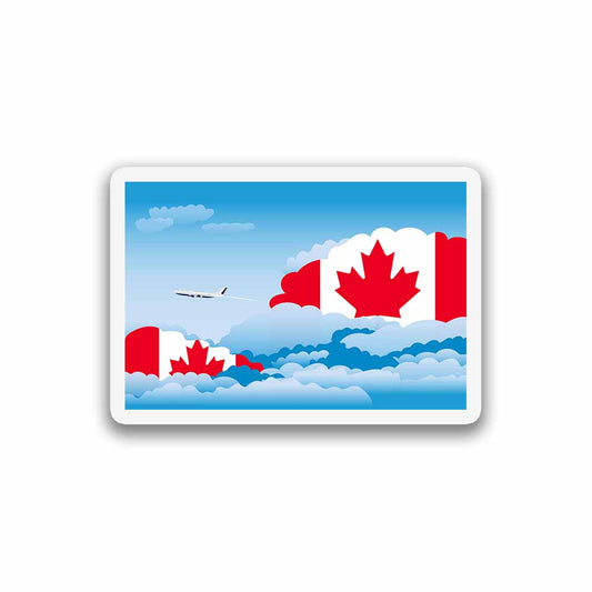 Canada Airplane Day Clouds Sticker & Magnet