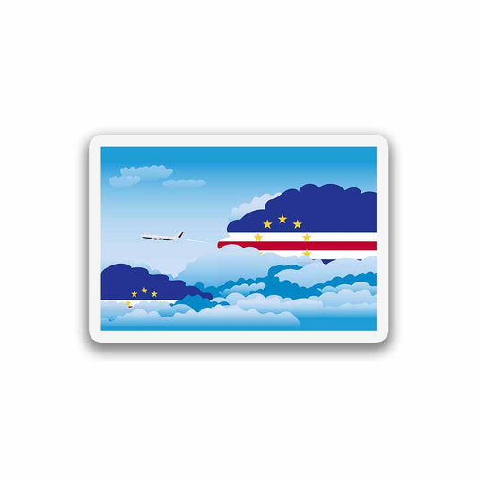Cape Verde Airplane Day Clouds Sticker & Magnet