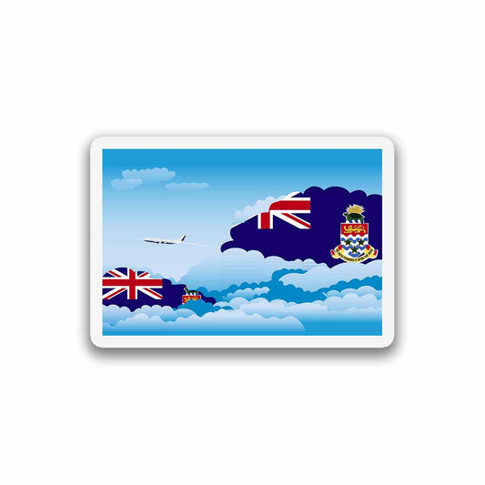 Cayman Islands Airplane Day Clouds Sticker & Magnet