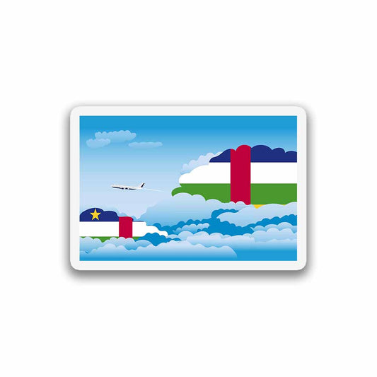 Central African Republic Airplane Day Clouds Sticker & Magnet