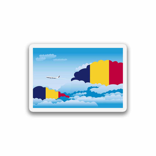 Chad Airplane Day Clouds Sticker & Magnet